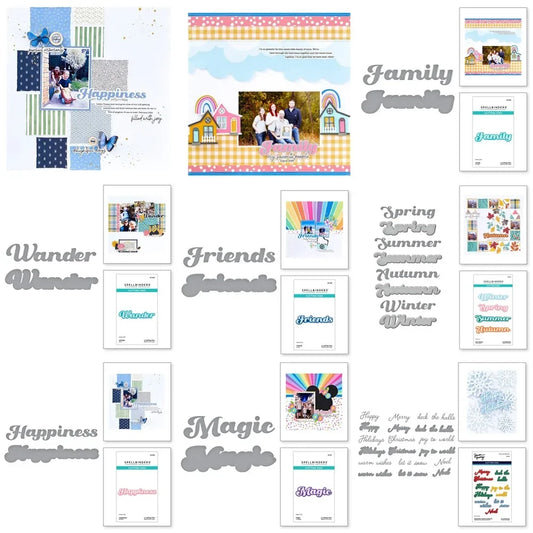 Decoration Multiple Word 2025 NEW Cutting Dies Scrapbook Diary Decoration Stencil Embossing Template DIY Greeting Card Handmade
