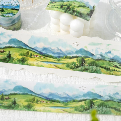 JIANQI 50mm*2m PET Tapes Beautiful scenery DIY Scrapbooking Decor Photo Album Collage Junk Journal Materials Aesthetics Stickers