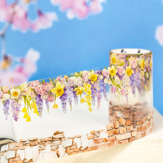 65mm*2m PET Plant Vine and stone wall tape Sticker Decorative collage Adhesive Diy Scrapbooking hand made Masking tape