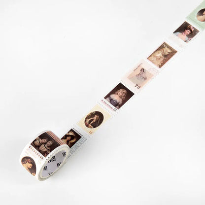 JIANQI Vintage Stamp Plant Washi Tape Stick Labels Paper Stickers Masking tape DIY Scrapbooking Material Craft Supplies