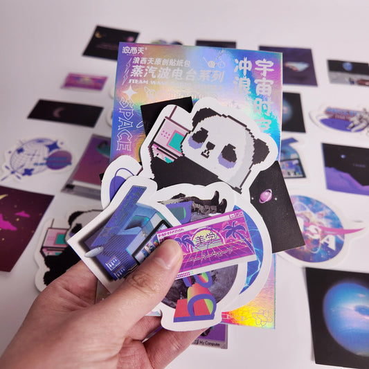 JIANQI 40pcs Ins Astronaut Planet Stickers Earth Cool Decals for Laptop Phone Scrapbooking Journal DIY Sticker Decorative Label