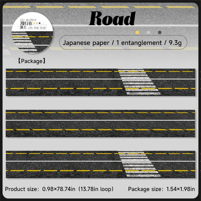 JIANQI 25mm*2m Paper Tapes Stone wall path DIY Scrapbooking Decor Photo Album Collage Junk Journal Materials Aesthetics Tape