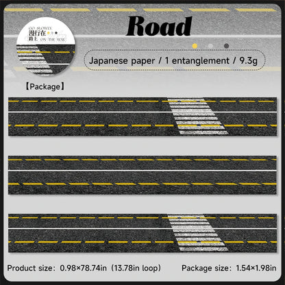 JIANQI 25mm*2m Paper Tapes Stone wall path DIY Scrapbooking Decor Photo Album Collage Junk Journal Materials Aesthetics Tape