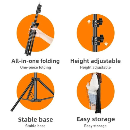 Universal 160cm Tripod for Mobile Phone Photography Stand Led Support for Cell Phone for Youtube Video Phone Stand