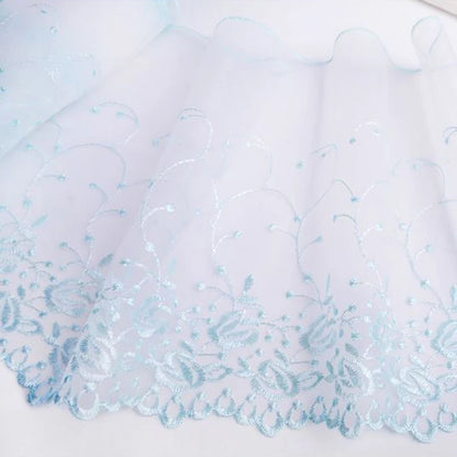 1 Yard Colorful Flower Border Embroidered Lace Fabric DIY Women's Dress Clothing Lace 25CM Wide
