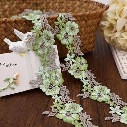 1 Yard Pink Purple Green Fluorescent Embroidery Rose Lace Various DIYSkirts Bras Clothing Accessories 4.5CM Wide