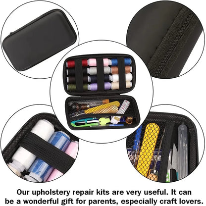 Upholstery Repair Leather Sewing Kit for Shoes Sofa Tent Carpet Leather Craft DIY Seam Ripper Sewing Thread Needle