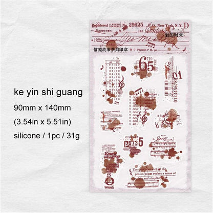 JIANWU Letterhead Story Series Vintage English Text Snowflake Material Collage Silicone Stamp Creative DIY Journal Stationery