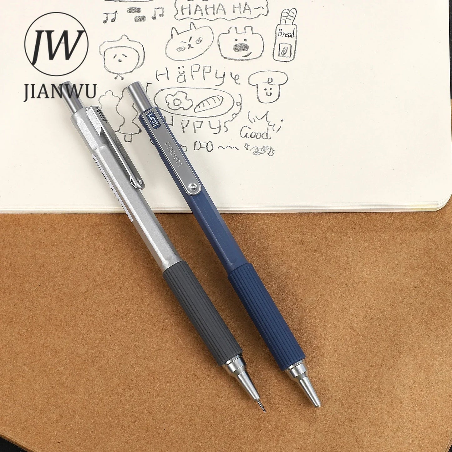 JIANWU Low Center of Gravity Metal Drawing Mechanical Pencil Material Collage Pencil CreativeJournal Student Supplies Stationery