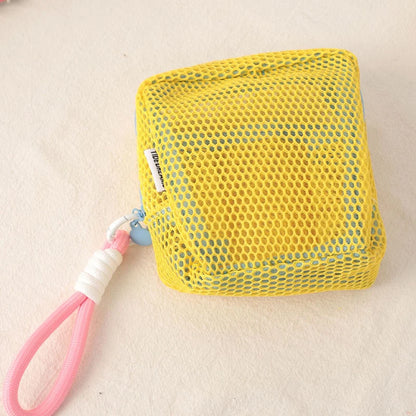 Small Capacity Key Bags Transparent Cosmetic Bag Square Mesh Storage Pouch Mini Zipper Coin Purse Mini Wash Bag Stationery Case