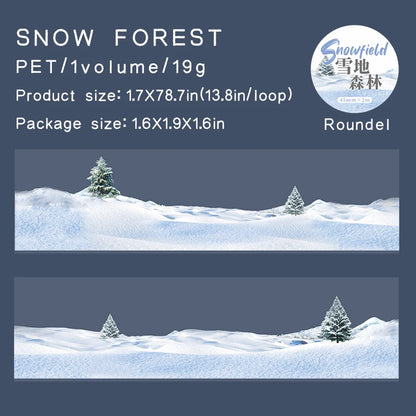 JIANQI 45mm*2m PET Winter snow scenery Tapes Stickers Creativity Hand Account Adhesive hand made Junk Journal Scrapbook Supplies