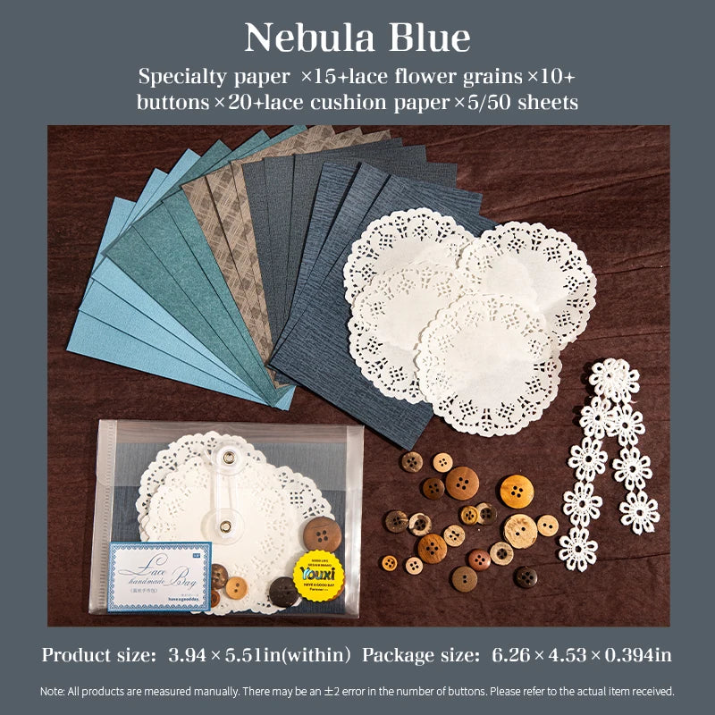 JIANQI 50 pcs Scrapbook Set Stickers and Decorative paper mixture Diy Scrapbooking Diary Album Collage material Craft Supplies