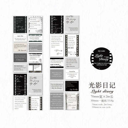 JIANQI 70mm*2m Die cutting Tape Stickers Creativity Scrapbooking Hand Account Adhesive hand made Diy Junk Journal Craft Supplies