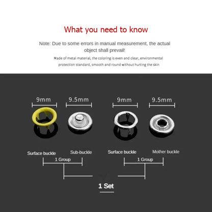 Zxiixz 420PCS Colored Metal Buttons Snap Hollow Prong Press Studs for DIY Craft Supplies Bag Clothes