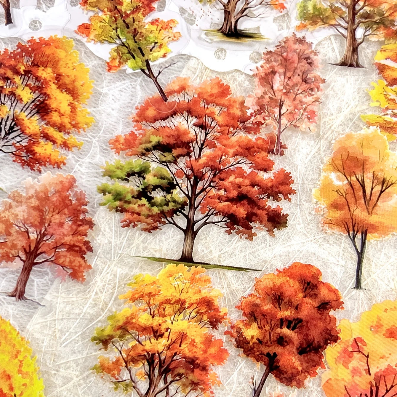 JIANQI 40pcs/pack Many Tree Materials stickers Four Season Decor DIY Hand Account Diary Scrapbooking Album Stickers Craft