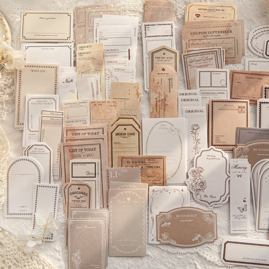 JIANQI 30 pcs Vintage INS Loose leaf label paper Decorative Diary Album Scrapbooking DIY hand made Background paper