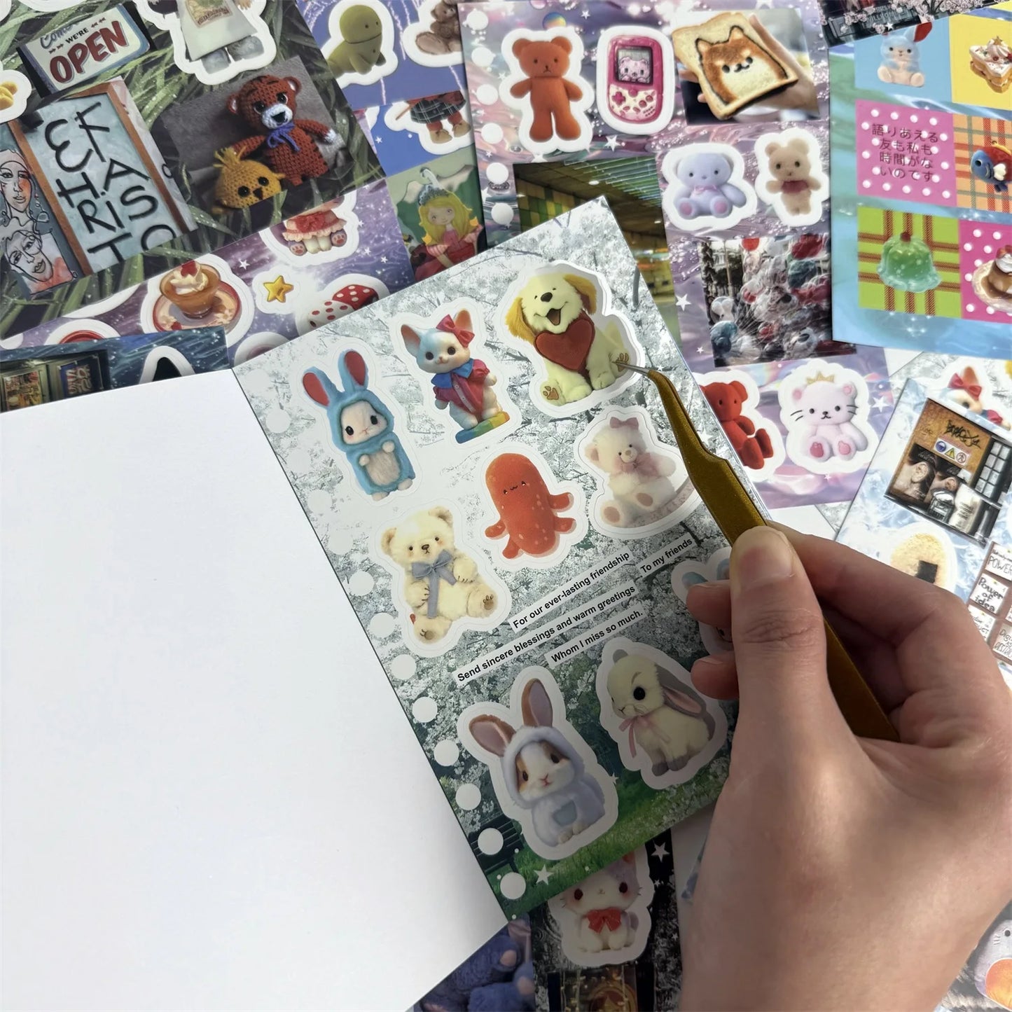 20 sheets Kawaii Japanese Showa style die-cutting sticker book Diary Planner Junk Journal Decor Scrapbooking DIY Craft Sticker