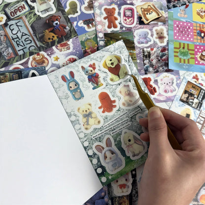 20 sheets Kawaii Japanese Showa style die-cutting sticker book Diary Planner Junk Journal Decor Scrapbooking DIY Craft Sticker