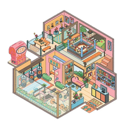 Cartoon Multi Scene Sticker Collection DIY Sticker Pocket Cabin Scene Stacking Pasting Christmas Birthday Gift for Kid Child