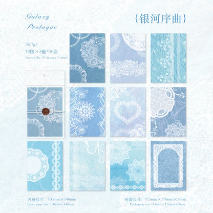 JIANQI 30pcs Vintage Material paper Lace paper Scrapbook Materials DIY Photo Album Collage Journal Creative Stationery supplies