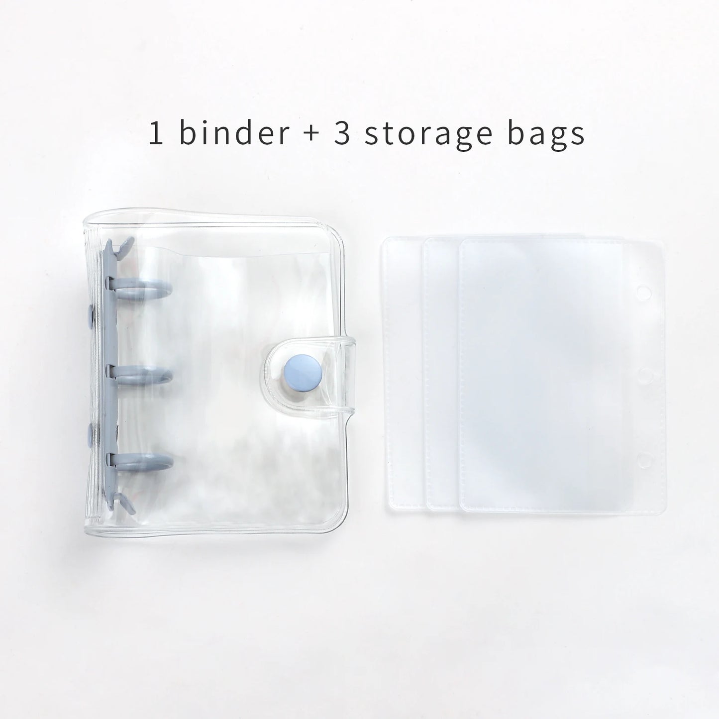JIANWU Cute Mini 3 Ring Loose-leaf Book Transparent Portable Student Journal Binder Notebook Kawaii Stationery School Supplies