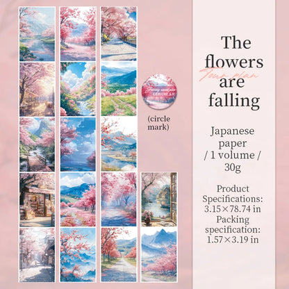 JIANQI 80mm*2m Travel Scenery Stickers PET Materials DIY Scrapbooking Materials Collage Junk Journal Decor Stickers