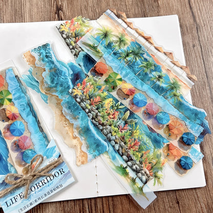 JIANQI 20pcs/pack European Retro Collage Strip Stickers DIY Collage Decoration Album junk journal Scrapbook PET Stickers