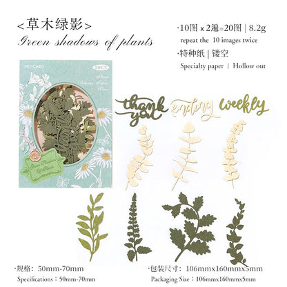JIANQI 20 pcs INS Material paper Plant flowers Decor paper Hollow Card Collage Material junk journal DIY hand made Craft paper