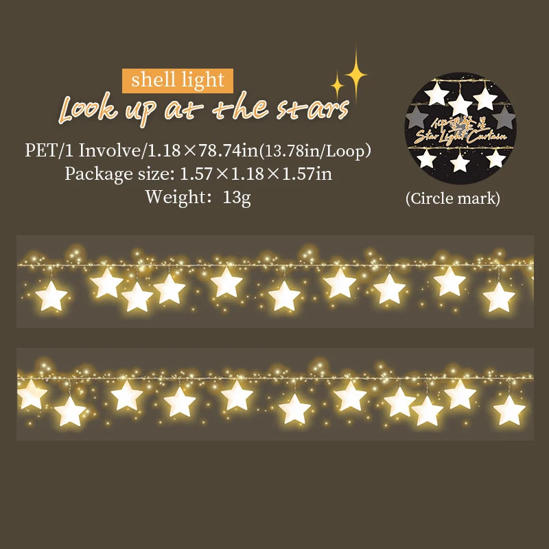 JIANQI 30mm*2m 1pc PET Tape Stickers Creativity Scrapbooking Hand Account Adhesive hand made Diy Junk Journal Craft Supplies