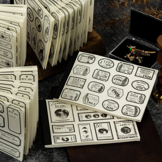 JIANQI 30pcs/book Retro Old tags Material Paper Aestheti Scrapbooking Journaling Vintage Stationery Aesthetic Plants Manuscript