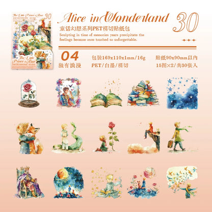 JIANQI 30 pcs Fairy Tale Fantasy PET Stickers aesthetic Stick Labels Decor Scrapbooking material hand made junk journal supplies
