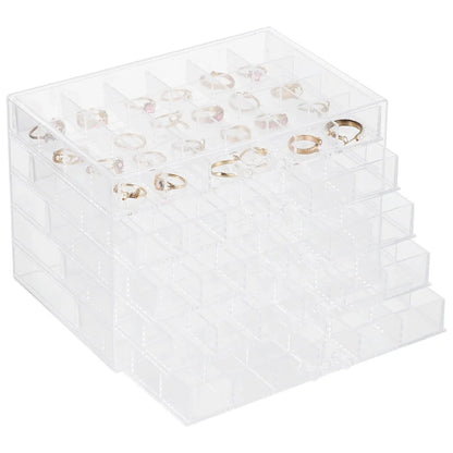 Earring Storage Box Organizer Acrylic Jewelry Storage Box Holder With 5 Drawers Transparent Jewelry Display Stand Earring Box