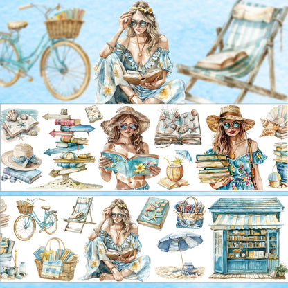 JIANQI 60mm*2m PET Girl's life Tapes Sticker Decorative collage Adhesive Diy Scrapbooking hand made Masking tape Stickers