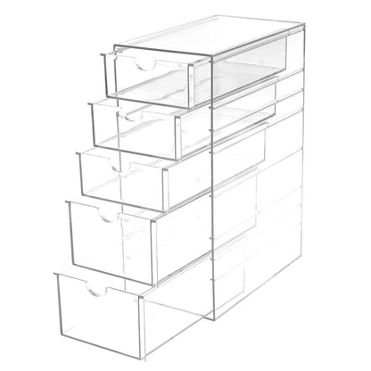 4/5Layer Acrylic Drawer Organizer Stationery Storage Box Glasses Clear Desk Makeup Hair Display Pencil Holder Office Student