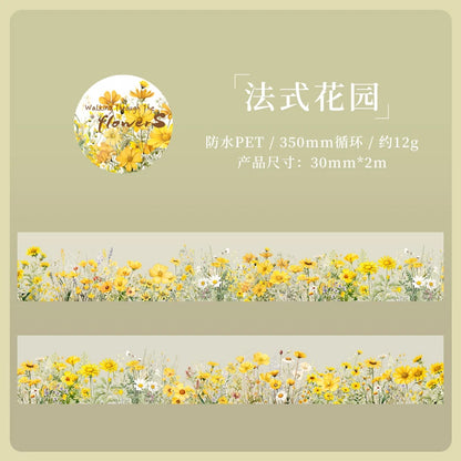 JIANQI 30mm*2m Creative Plants and Flowers tapes hand tent DIY Stick Labels Scrapbooking Material Junk Journal Supplies