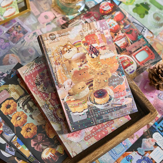 JIANQI 45pc PET Die cut Stickers book Retro Cartoon Decorative handmade Scrapbooking Material Diary Japanese Stationery Supplies