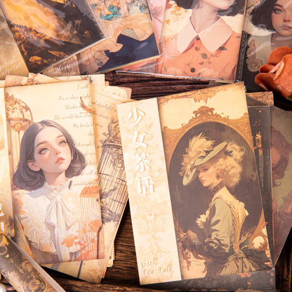 JIANQI 30pcs/pack Retro Girl Materials Paper DIY Srapbook Decor Junk Journal Collage Stationery Planner Supplies Craft Paper