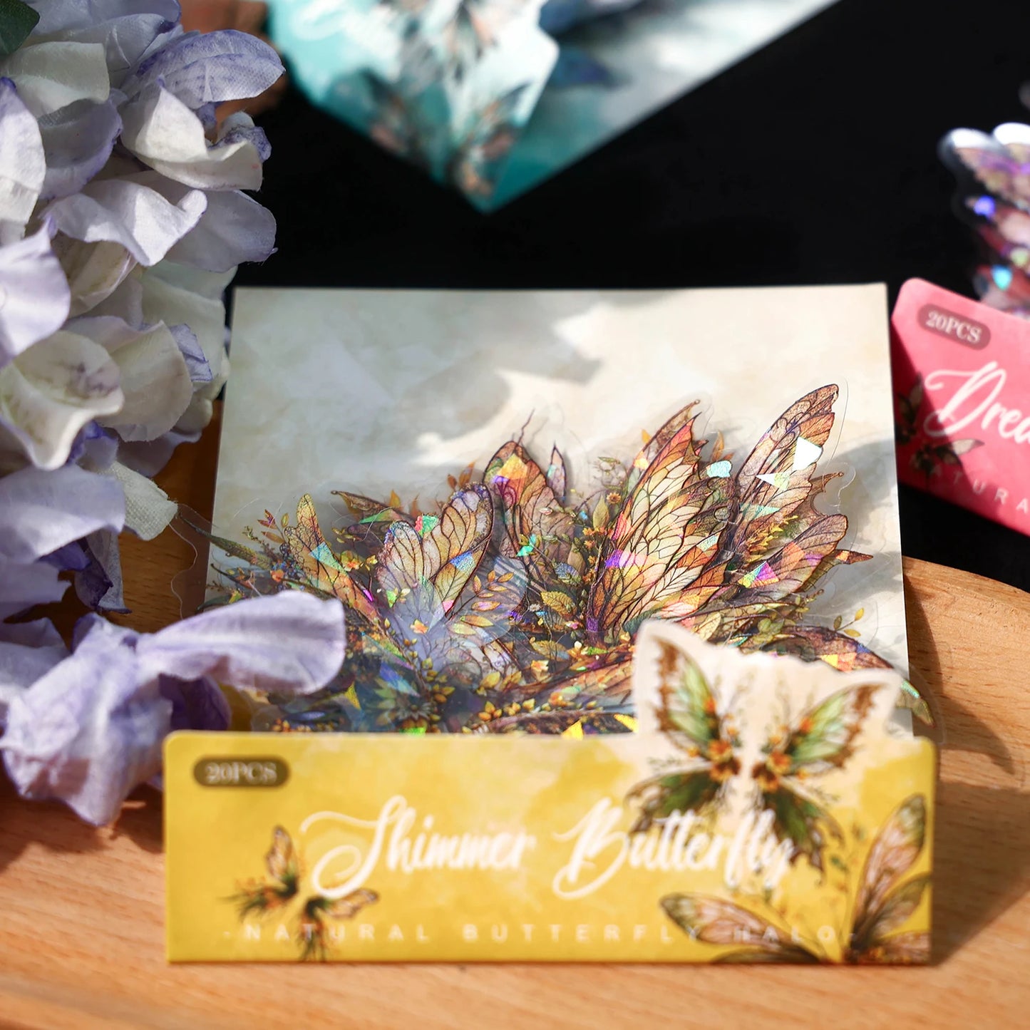 JIANQI 30pcs Butterfly wings PET Sticker pack DIY Scrapbooking Decor Photo Album Creative Stationery Collage Materials Stickers