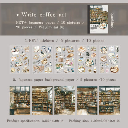 JIANQI 20 pcs Reading girl Series Stickers aesthetic Stick Labels Decorative Scrapbooking material hand made Diy Supplies