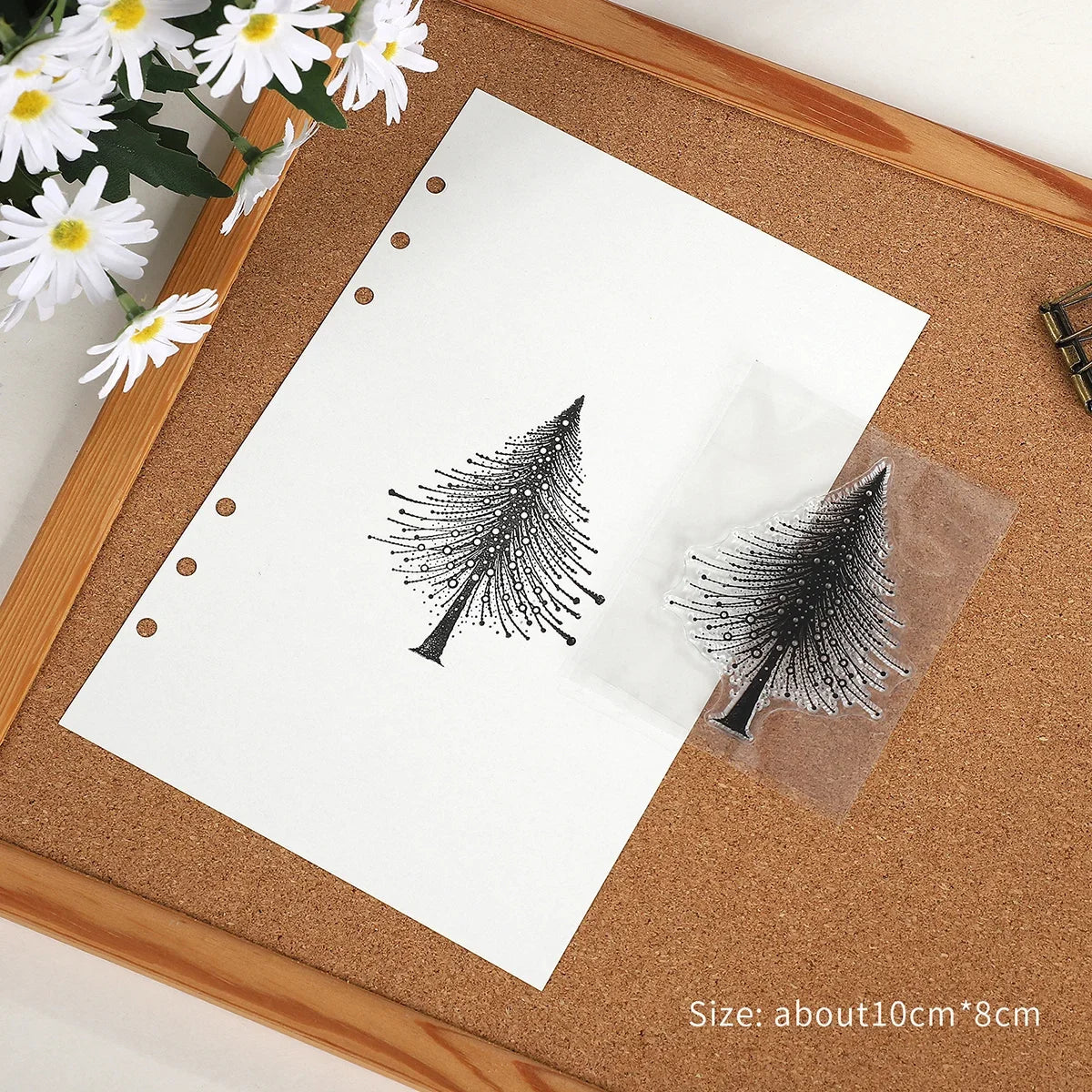 JIANWU Vintage Trees Snowflake Pattern Material Collage Transparent Silicone Stamp Creative DIY Student Supplies Stationery