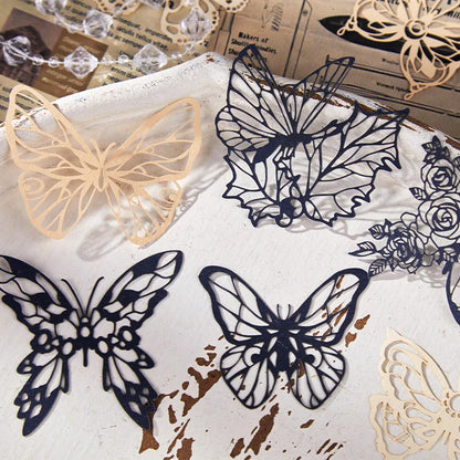 JIANQI 15 pcs Diy Scrapbooking paper Lace Decoration paper Hollow Card Collage material lomo cards DIY hand made craft paper