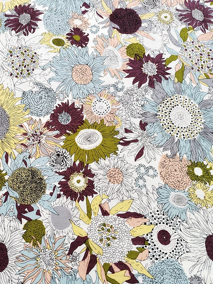 145x50cm Pastoral Floral Poplin Cotton Fabric DIY Children's Wear Cloth Make Bedding Quilt Decoration Home