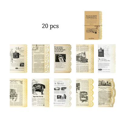 Retro Creative Material Paper Lace Hollow Border Letter Material Movement Album Decorate Hand Account DIY Materials Journaling
