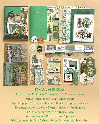 Journal 86pcs/pack DIY Scrapbooking Pack Collage Junk Journal Decor Stickers Materials Paper Combo Kit Aesthetics Stationery