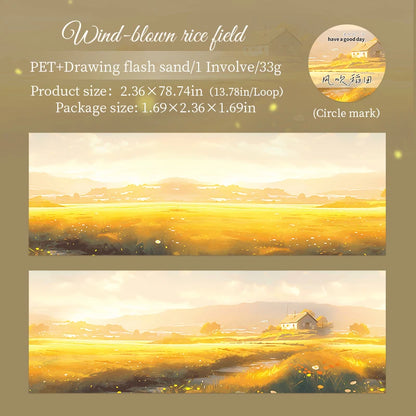 JIANQI 60mm*2m PET Tapes Beautiful sceneryStickers Decor Junk Journal DIY Scrapbooking School Supplies Collage Stationery Tapes