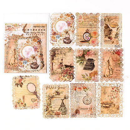 10 pcs INS Scrapbooking paper Wreath Lace Decoration paper Hollow Card Collage Material junk journal DIY hand made Craft paper