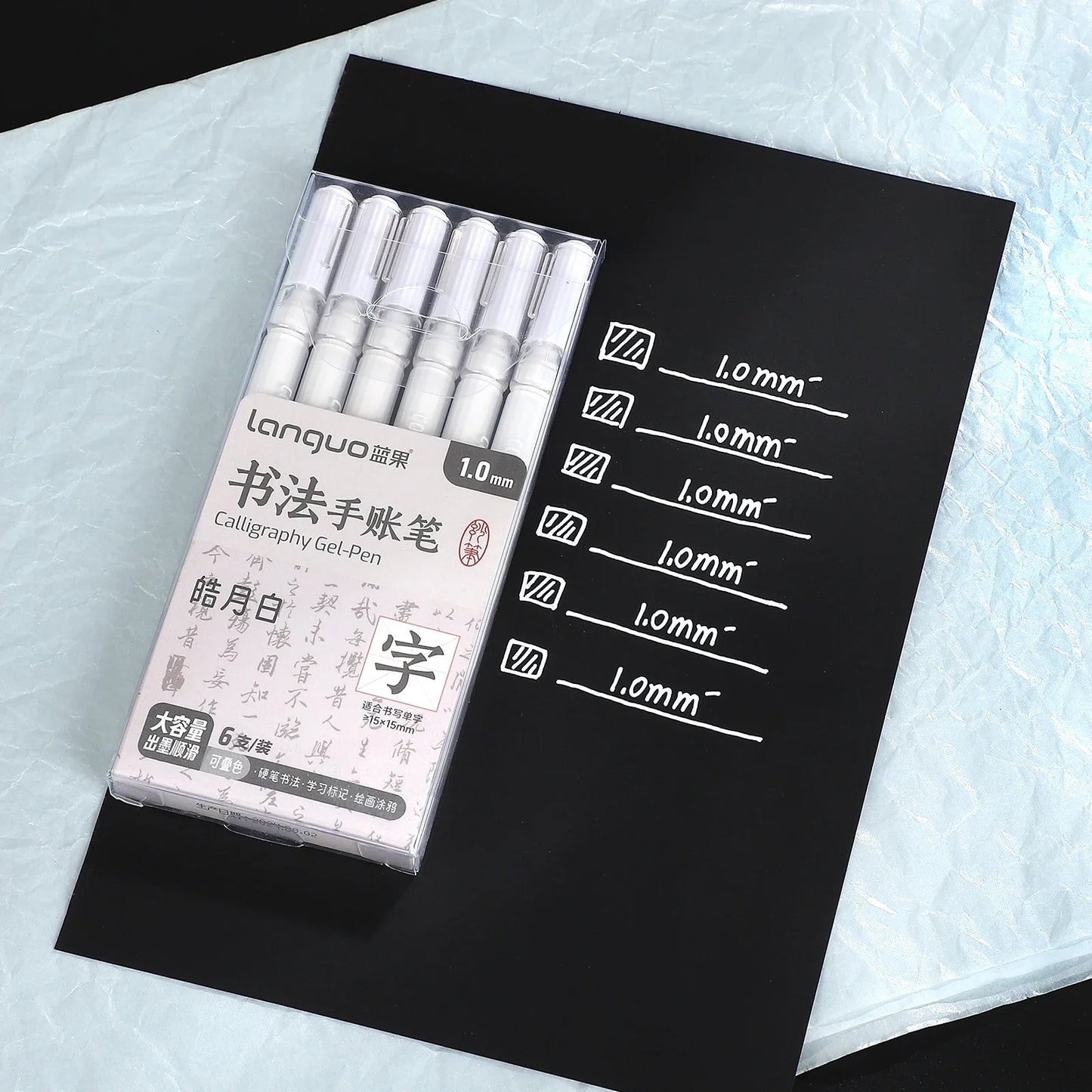 JIANWU 6 Pcs/set Stackable Calligraphy Hand-painted Watercolor Marker Pen Write Smoothly Creative Student Supplies Stationery
