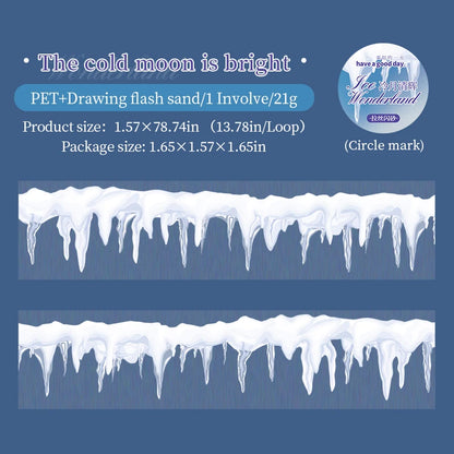 JIANQI 40mm*2m PET Frozen Adventure scenery Tapes Sticker Decorative collage Adhesive Diy Scrapbooking hand made Masking tape