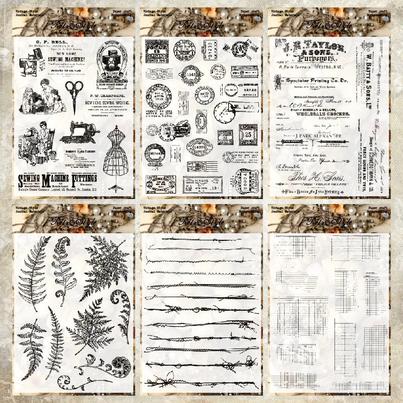 JIANWU Vintage Plant Landscaping Material Collage Transparent Silicone Stamp Creative DIY Journal Student Supplies Stationery