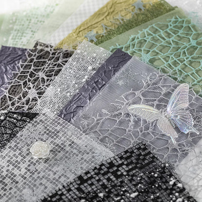 16pcs Vintage Mixed materials Lace paper Scrapbook Materials DIY Photo Album Collage Journal Creative Stationery Material paper